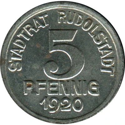 5 Pfennigs - Rudolstadt Charlotte v. Schiller front