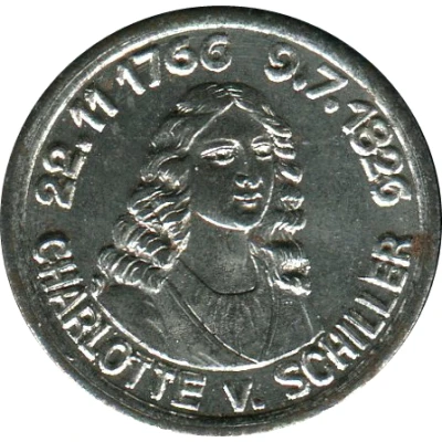 5 Pfennigs - Rudolstadt Charlotte v. Schiller back