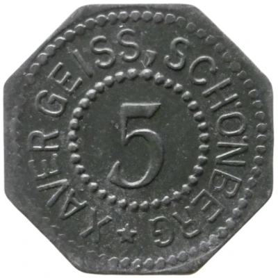 5 Pfennigs - Schönberg (Xaver Geiss) ND front