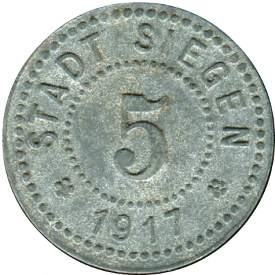 5 Pfennigs - Siegen front