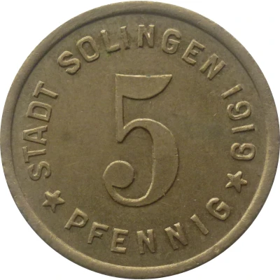 5 Pfennigs - Solingen front