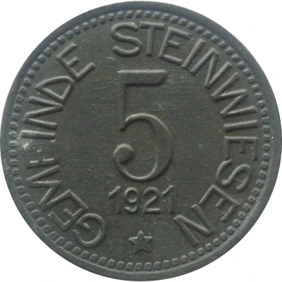 5 Pfennigs - Steinwiesen front