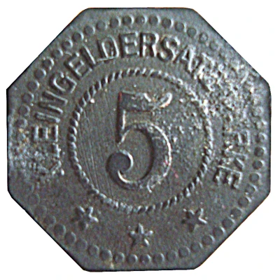 5 Pfennigs - Strasburg (Kaufmännischer Verein E. V.) ND back