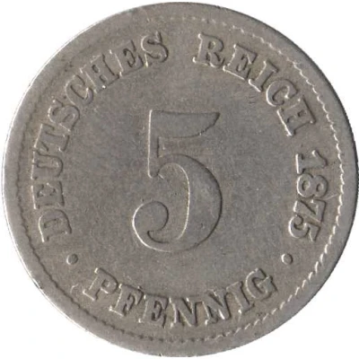 5 Pfennigs - Wilhelm I type 1 - large shield back