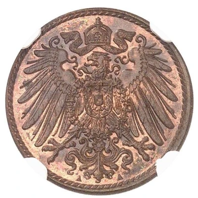 5 Pfennigs - Wilhelm II type 2 - small shield - Pattern front