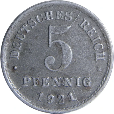 5 Pfennigs - Wilhelm II type 2 - small shield back