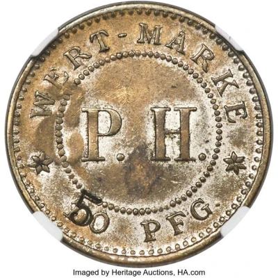 5 Pfennigs - Wilhelm ll Countermark "5" on 10 pfennig ND back