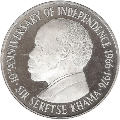 5 Pula Independence; Silver Proof Issue front