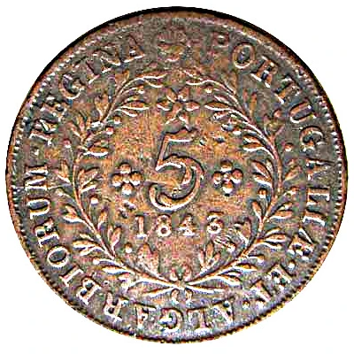 5 Réis - Maria II back