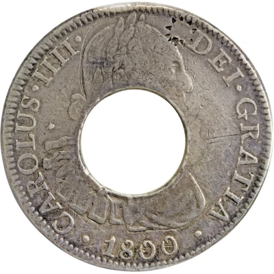 5 Shillings - Charles IIII Holey Dollar front