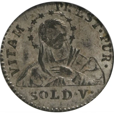 5 Soldi - Ferdinand Parma; Bourbon-Parma arms back