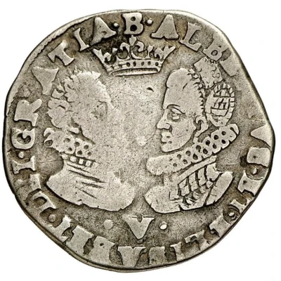 5 Stivers ¼ Silver Gulden - Albert and Isabella front