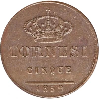 5 Tornesi - Ferdinando II back