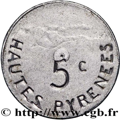 5 centimes - ville de Tarbes [65] - Essai back