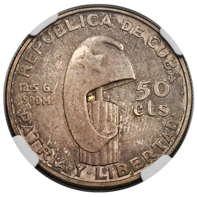 50 Centavos José Martí; Pattern front