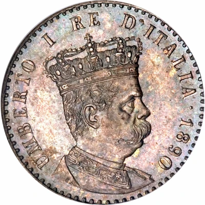 50 Centesimi / ⅒ Rial - Umberto I front