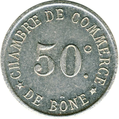 50 Centimes Bône Chamber of Commerce; Trial ND back