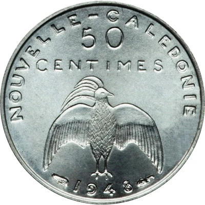 50 Centimes Essai aluminium, raised rim back