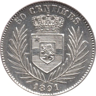 50 Centimes - Léopold II back