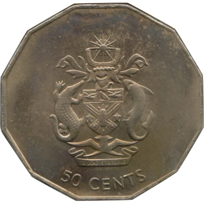 50 Cents - Elizabeth II 3rd portrait; non-magnetic back