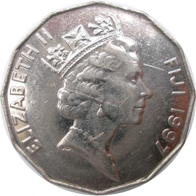 50 Cents - Elizabeth II 3rd portrait front