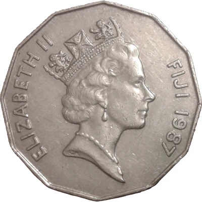 50 Cents - Elizabeth II 3rd portrait front