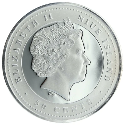 50 Cents - Elizabeth II Discus throw ND front