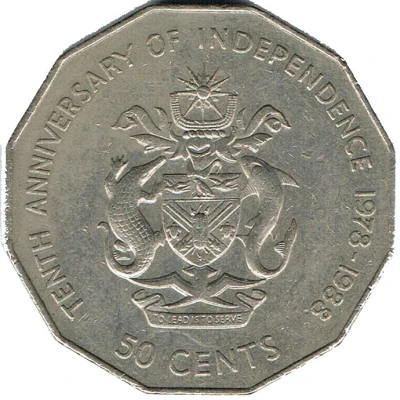 50 Cents - Elizabeth II Independence back