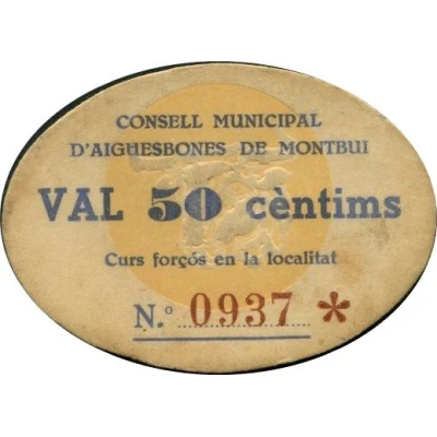 50 Céntimos (Aigüesbones de Montbui) ND front