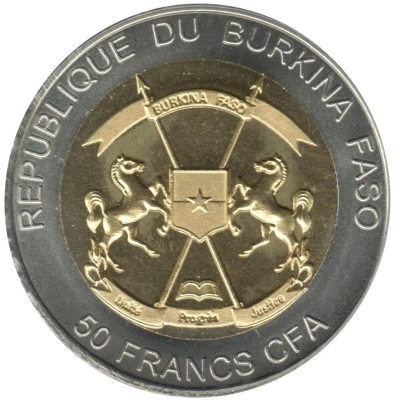 50 Francs CFA White Rhinoceros front