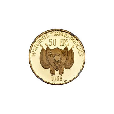 50 Francs Lion; gold essai front