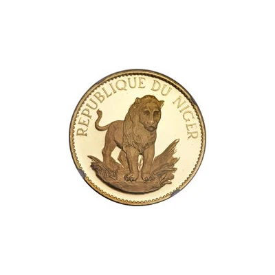 50 Francs Lion; gold essai back