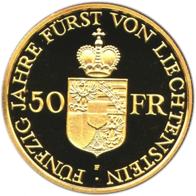 50 Franken - Franz Josef II Anniversary of Reign back