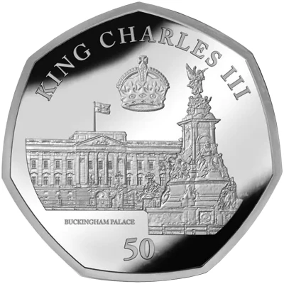 50 Pence - Charles III Buckingham Palace back