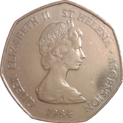 50 Pence - Elizabeth II 2nd portrait; large type front