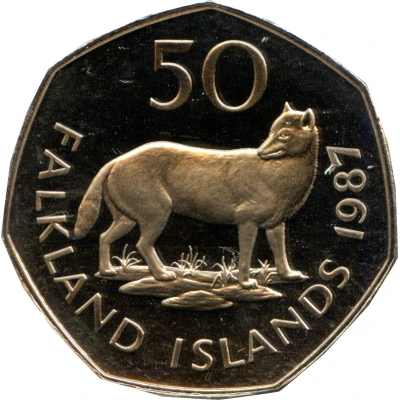 50 Pence - Elizabeth II 2nd portrait; large type back