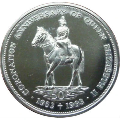 50 Pence - Elizabeth II 40th Anniversary-Coronation of Queen Elizabeth II ND back