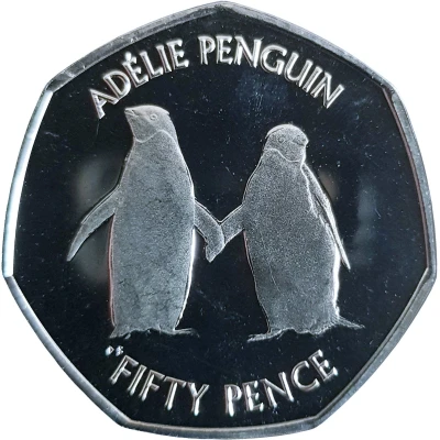 50 Pence - Elizabeth II Adélie penguin back