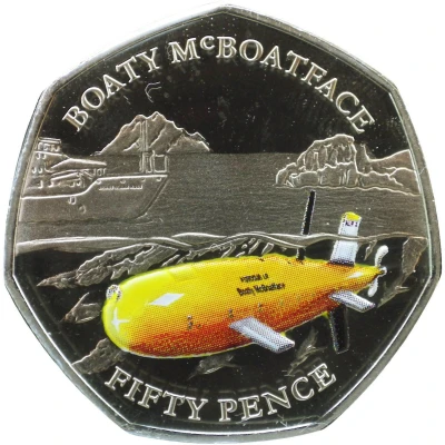 50 Pence - Elizabeth II Boaty McBoatface back