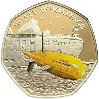 50 Pence - Elizabeth II Boaty McBoatface back