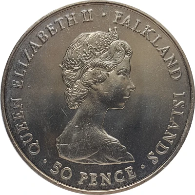 50 Pence - Elizabeth II British Rule ND front