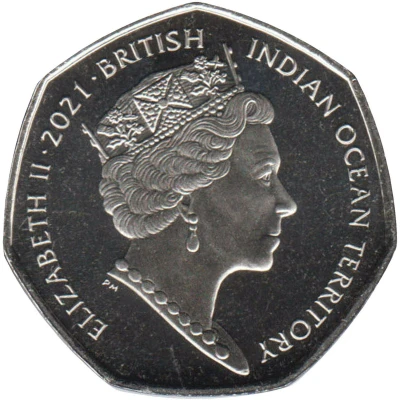 50 Pence - Elizabeth II Clown triggerfish front