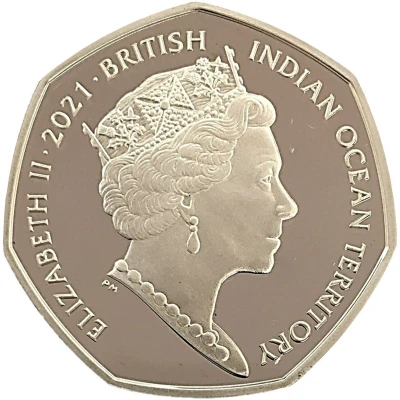 50 Pence - Elizabeth II Coat of Arms; Silver front