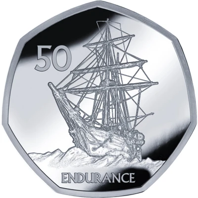 50 Pence - Elizabeth II Endurance; Silver back