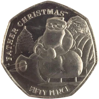 50 Pence - Elizabeth II Father Christmas back