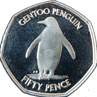 50 Pence - Elizabeth II Gentoo Penguin back