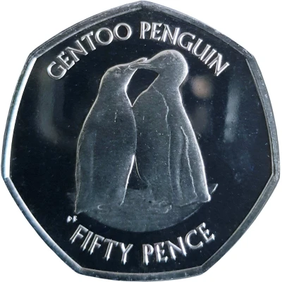 50 Pence - Elizabeth II Gentoo penguin back