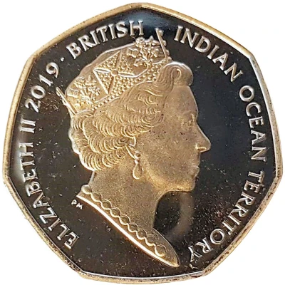 50 Pence - Elizabeth II Green turtle front