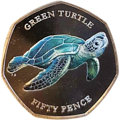 50 Pence - Elizabeth II Green turtle back