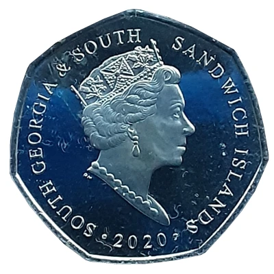 50 Pence - Elizabeth II HMS Resolution, Copper-nickel front